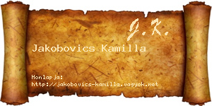Jakobovics Kamilla névjegykártya
